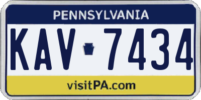 PA license plate KAV7434