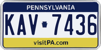 PA license plate KAV7436