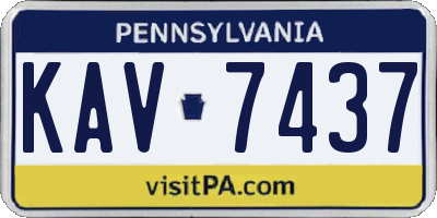 PA license plate KAV7437