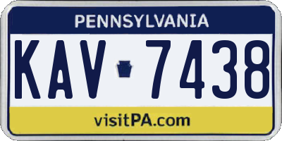 PA license plate KAV7438