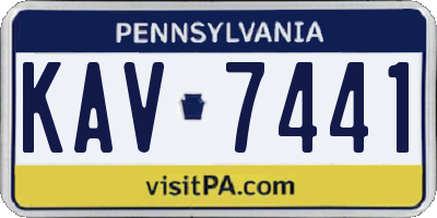 PA license plate KAV7441