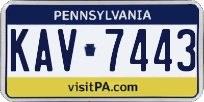 PA license plate KAV7443
