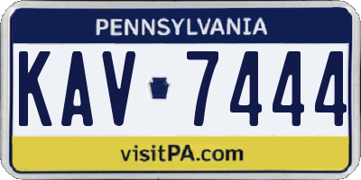 PA license plate KAV7444