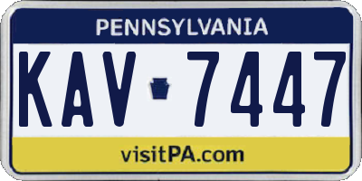 PA license plate KAV7447