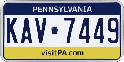 PA license plate KAV7449