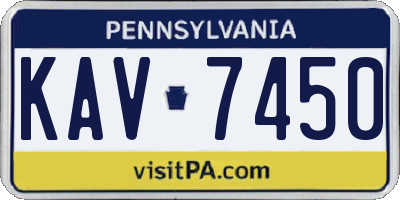PA license plate KAV7450
