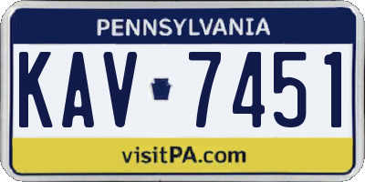 PA license plate KAV7451
