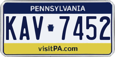 PA license plate KAV7452