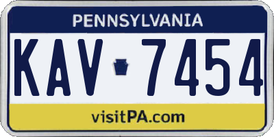PA license plate KAV7454