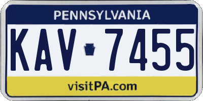 PA license plate KAV7455