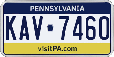 PA license plate KAV7460