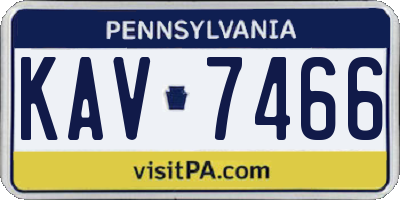 PA license plate KAV7466