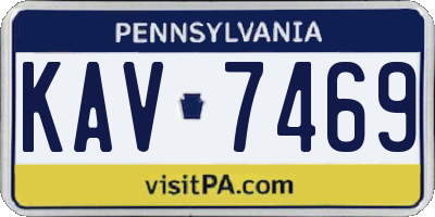 PA license plate KAV7469