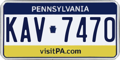 PA license plate KAV7470
