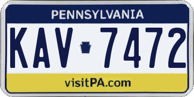 PA license plate KAV7472