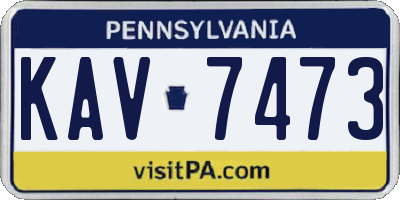 PA license plate KAV7473