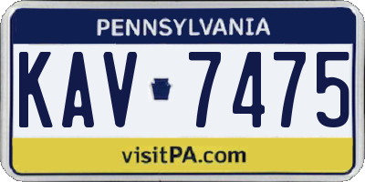 PA license plate KAV7475