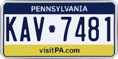PA license plate KAV7481