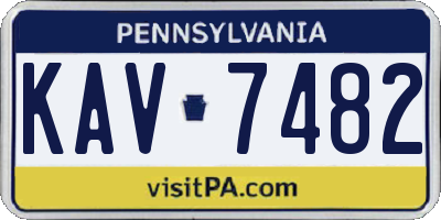 PA license plate KAV7482