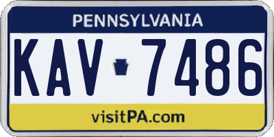 PA license plate KAV7486