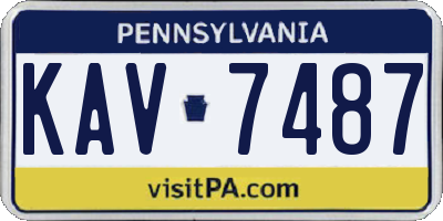 PA license plate KAV7487