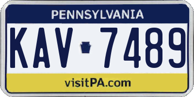 PA license plate KAV7489