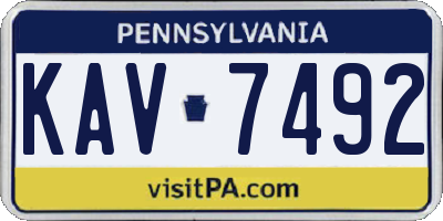 PA license plate KAV7492