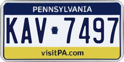 PA license plate KAV7497