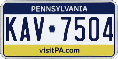 PA license plate KAV7504