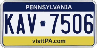 PA license plate KAV7506