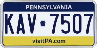 PA license plate KAV7507