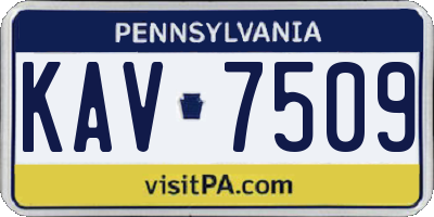 PA license plate KAV7509