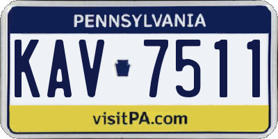 PA license plate KAV7511