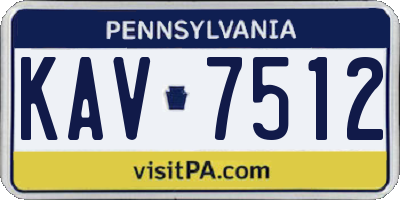 PA license plate KAV7512