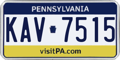 PA license plate KAV7515