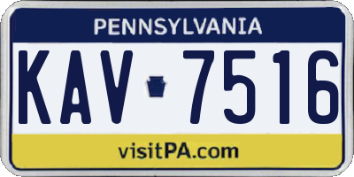 PA license plate KAV7516