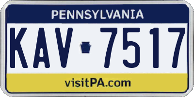 PA license plate KAV7517