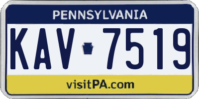 PA license plate KAV7519