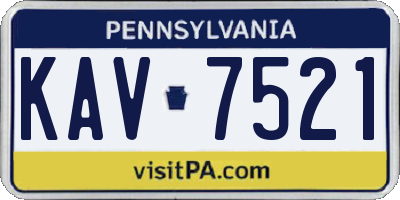 PA license plate KAV7521