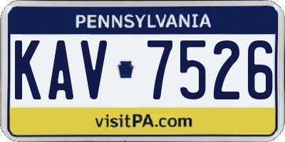 PA license plate KAV7526