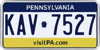 PA license plate KAV7527