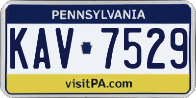 PA license plate KAV7529