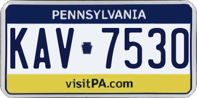 PA license plate KAV7530