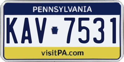 PA license plate KAV7531