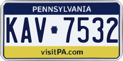 PA license plate KAV7532