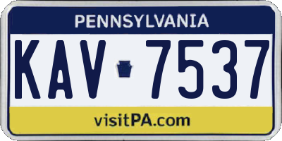 PA license plate KAV7537