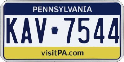 PA license plate KAV7544