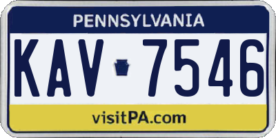 PA license plate KAV7546
