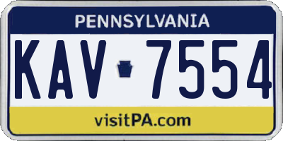 PA license plate KAV7554
