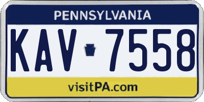 PA license plate KAV7558